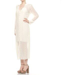 Dex Sheer Button Down Maxi Dress